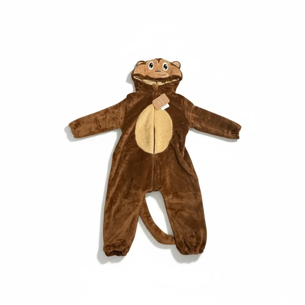 Kids Monkey Plush Hooded Onesie Play Party Costume Halloween by MCM